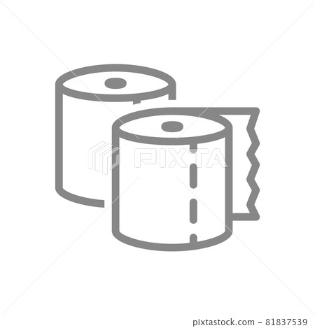 Several rolls of paper towels line icon. Paper roll, napkins, hygiene products Several rolls of paper towels line icon. Paper roll, napkins, hygiene products 81837539
