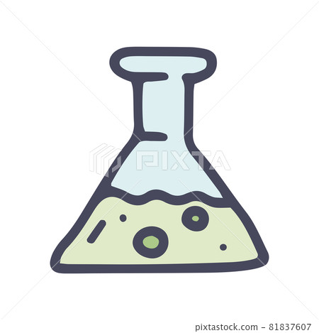 chemistry flask color vector doodle simple icon 81837607