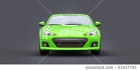 Green small sports car coupe. 3d rendering. Green small sports car coupe. 3d rendering. 81837785