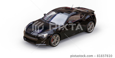 Black small sports car coupe. 3d rendering. Black small sports car coupe. 3d rendering. 81837810