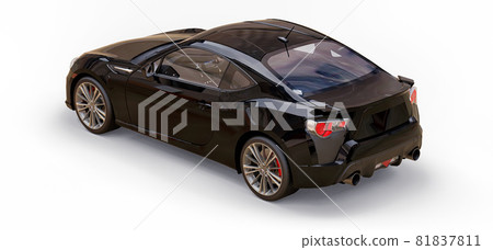 Black small sports car coupe. 3d rendering. Black small sports car coupe. 3d rendering. 81837811