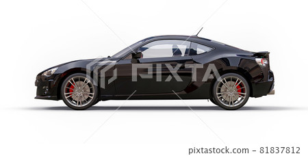 Black small sports car coupe. 3d rendering. Black small sports car coupe. 3d rendering. 81837812