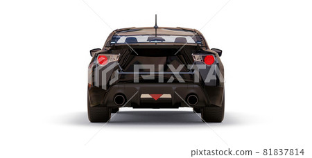 Black small sports car coupe. 3d rendering. Black small sports car coupe. 3d rendering. 81837814