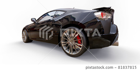 Black small sports car coupe. 3d rendering. Black small sports car coupe. 3d rendering. 81837815