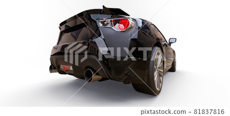Black small sports car coupe. 3d rendering. Black small sports car coupe. 3d rendering. 81837816