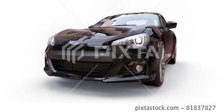 Black small sports car coupe. 3d rendering. 81837827