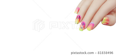 Young beautiful woman hands with elegant manicure 81838496