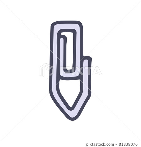 paper clip color vector doodle simple icon paper clip color vector doodle simple icon 81839076