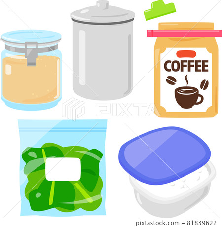 Illustration set of food preservation products 81839622