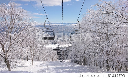 Lift in the snowy landscape Lift in the snowy landscape 81839793