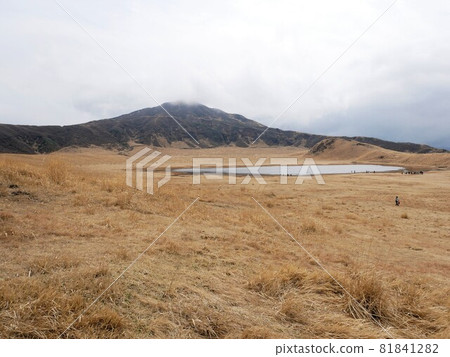 Early spring grass Senrigahama and Mt. Eboshi (Mt. Aso, Kumamoto Prefecture) Early spring grass Senrigahama and Mt. Eboshi (Mt. Aso, Kumamoto Prefecture) 81841282
