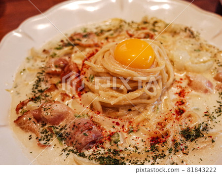 Creamy spaghetti close-up photo Creamy spaghetti close-up photo 81843222