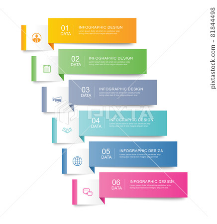 6 data infographics tab paper index template. Vector illustration abstract background. 6 data infographics tab paper index template. Vector illustration abstract background. 81844498