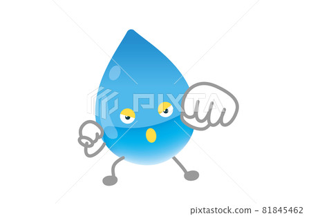 Vector illustration of cute water character (fighting pose) 81845462
