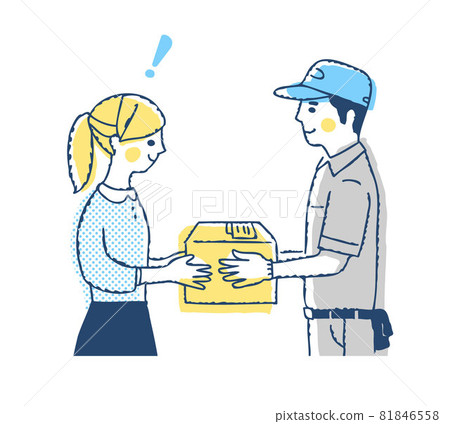 Women who receive delivery persons and packages 81846558