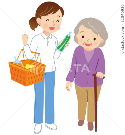 Helper who accompanies shopping Elderly care Helper who accompanies shopping Elderly care 81846936