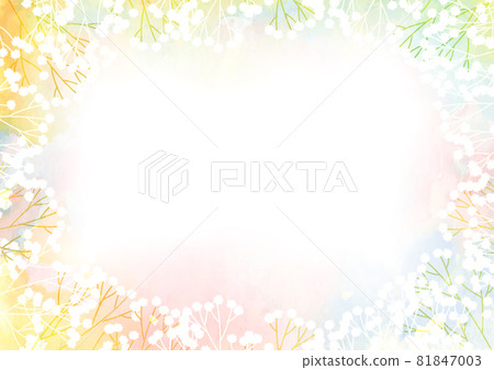 Watercolor rainbow color haze grass background frame 81847003