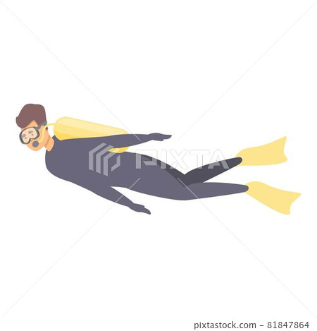 Scuba diving icon cartoon vector. Sea diver 81847864