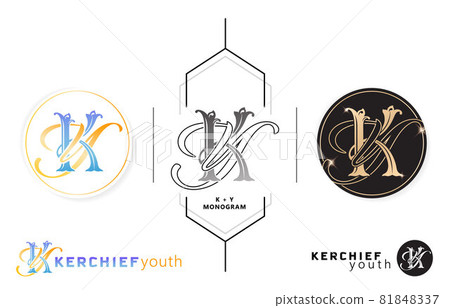 KY initial letter and graphic name, KY or YK...-插圖素材 [81848337] - PIXTA圖庫
