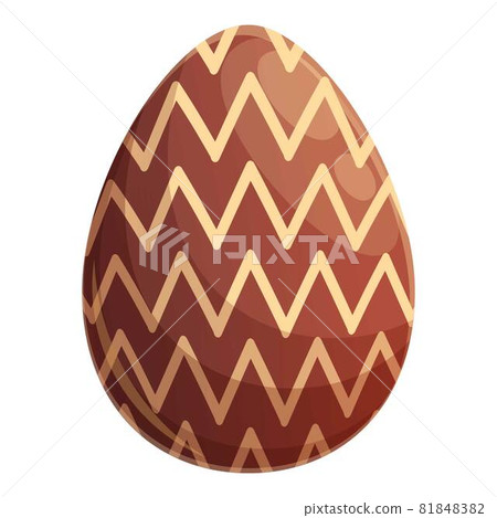 Zigzag chocolate egg icon cartoon vector. Dark candy 81848382