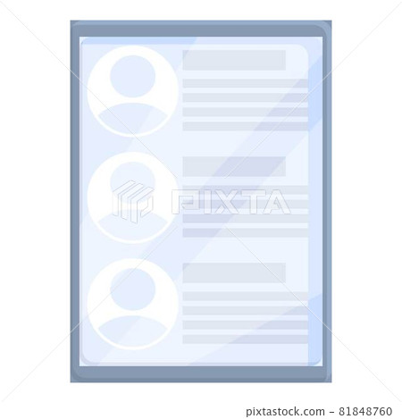 Tablet online recruit icon cartoon vector. Human job Tablet online recruit icon cartoon vector. Human job 81848760