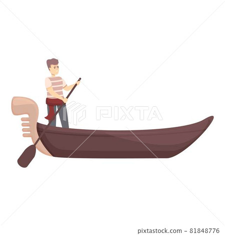 City gondolier icon cartoon vector. Italian boat 81848776