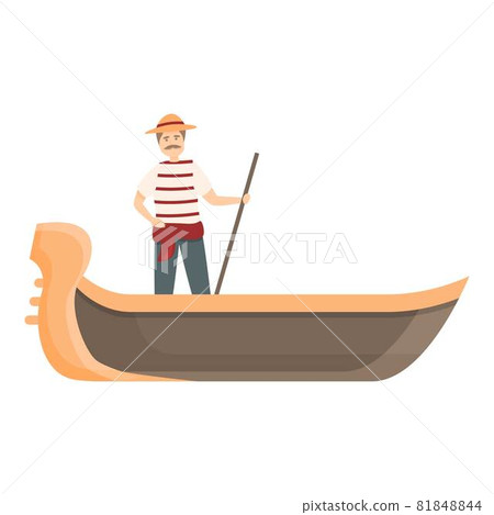 Italy gondola icon cartoon vector. Venice boat 81848844