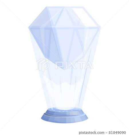 Diamond hologram icon cartoon vector. Holographic crystal Diamond hologram icon cartoon vector. Holographic crystal 81849090