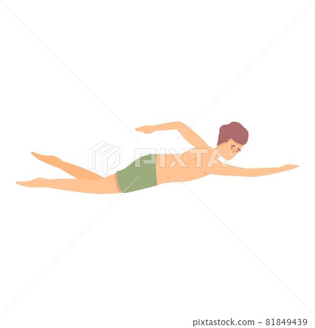Aquapark swimmer icon cartoon vector. Swim pool 81849439