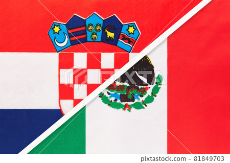 Croatia and Mexico, symbol of country. Croatian vs Mexican States national flags Croatia and Mexico, symbol of country. Croatian vs Mexican States national flags 81849703