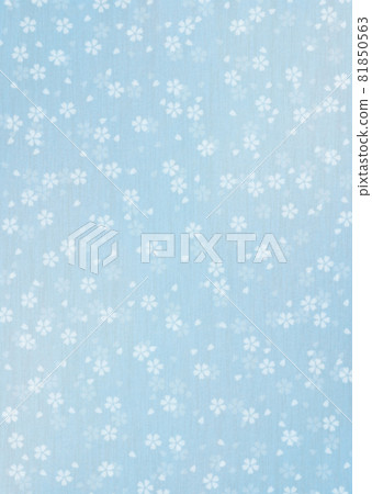 Sakura pattern pattern / light blue background material on vertical fiber fabric 81850563