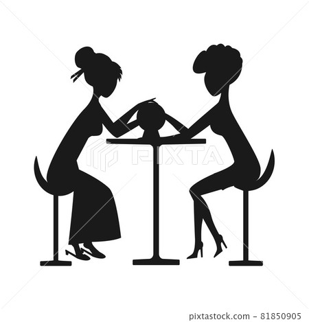 Tarot salon silhouette fortune teller woman magic ball. Tarot salon silhouette fortune teller woman magic ball. 81850905