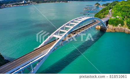 Drone aerial view of "Kushimoto Ohashi" connecting Kushimoto Town, the southernmost town in Honshu, Wakayama Prefecture, and Kii Oshima! Drone aerial view of "Kushimoto Ohashi" connecting Kushimoto Town, the southernmost town in Honshu, Wakayama Prefecture, and Kii Oshima! 81851061