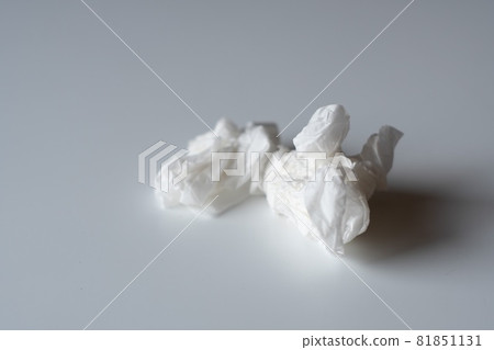Tissue rolled garbage white background Tissue rolled garbage white background 81851131