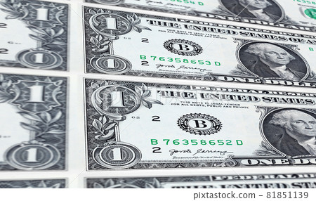 Close up of a one dollar banknote. Macro photography of 1 US dollar banknote. US dollar is the world currency. Portrait of George Washington on the front of the paper banknote. Legal tender of USA Close up of a one dollar banknote. Macro photography of 1 US dollar banknote. US dollar is the world currency. Portrait of George Washington on the front of the paper banknote. Legal tender of USA 81851139
