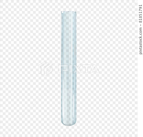 Realistic test tube isolated. 3d vector illustration transparent empty clear laboratory glass 81851791