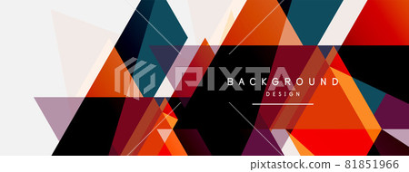 Mosaic triangles geometric background. Techno or business concept, pattern for wallpaper, banner, background, landing page 81851966