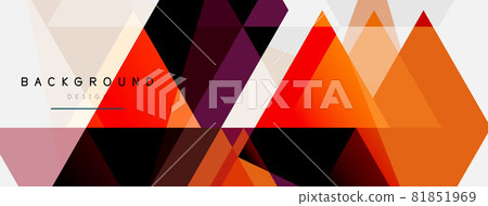 Mosaic triangles geometric background. Techno or business concept, pattern for wallpaper, banner, background, landing page 81851969