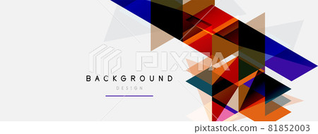 Mosaic triangles geometric background. Techno or business concept, pattern for wallpaper, banner, background, landing page 81852003