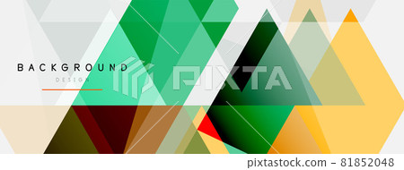 Mosaic triangles geometric background. Techno or business concept, pattern for wallpaper, banner, background, landing page 81852048