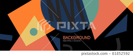 Abstract background. Blocks, lines, triangles, circles composition. Techno or business concept for wallpaper, banner, background, landing page Abstract background. Blocks, lines, triangles, circles composition. Techno or business concept for wallpaper, banner, background, landing page 81852592