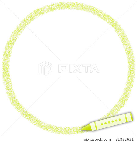 用黃色蠟筆繪製的圓形框架 用黃色蠟筆繪製的圓形框架 81852631