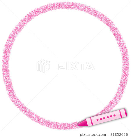 Circular frame drawn with pink crayons Circular frame drawn with pink crayons 81852636