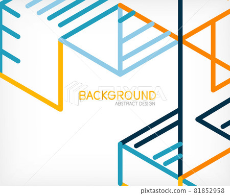 Abstract background. Color lines on white background. Linear abstract composition. Techno or business concept for wallpaper, banner, background, landing page Abstract background. Color lines on white background. Linear abstract composition. Techno or business concept for wallpaper, banner, background, landing page 81852958