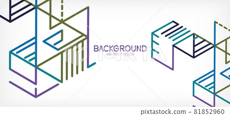 Abstract background. Color lines on white background. Linear abstract composition. Techno or business concept for wallpaper, banner, background, landing page Abstract background. Color lines on white background. Linear abstract composition. Techno or business concept for wallpaper, banner, background, landing page 81852960