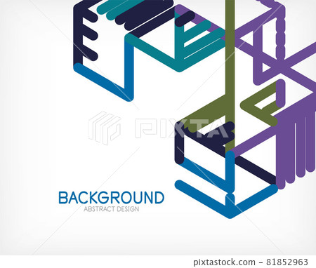 Abstract background. Color lines on white background. Linear abstract composition. Techno or business concept for wallpaper, banner, background, landing page Abstract background. Color lines on white background. Linear abstract composition. Techno or business concept for wallpaper, banner, background, landing page 81852963