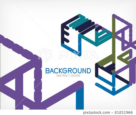 Abstract background. Color lines on white background. Linear abstract composition. Techno or business concept for wallpaper, banner, background, landing page Abstract background. Color lines on white background. Linear abstract composition. Techno or business concept for wallpaper, banner, background, landing page 81852966