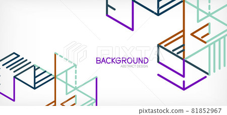 Abstract background. Color lines on white background. Linear abstract composition. Techno or business concept for wallpaper, banner, background, landing page Abstract background. Color lines on white background. Linear abstract composition. Techno or business concept for wallpaper, banner, background, landing page 81852967