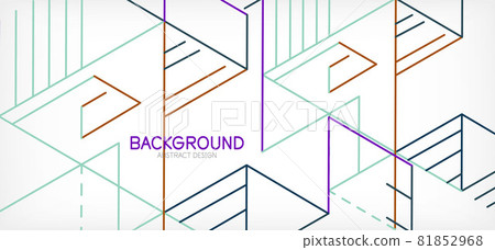 Abstract background. Color lines on white background. Linear abstract composition. Techno or business concept for wallpaper, banner, background, landing page Abstract background. Color lines on white background. Linear abstract composition. Techno or business concept for wallpaper, banner, background, landing page 81852968