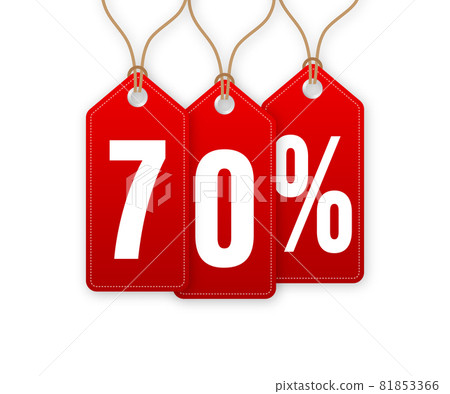 Discount Tag -70 percent off. Hangtags Sale. Vector illustration. Discount Tag -70 percent off. Hangtags Sale. Vector illustration. 81853366